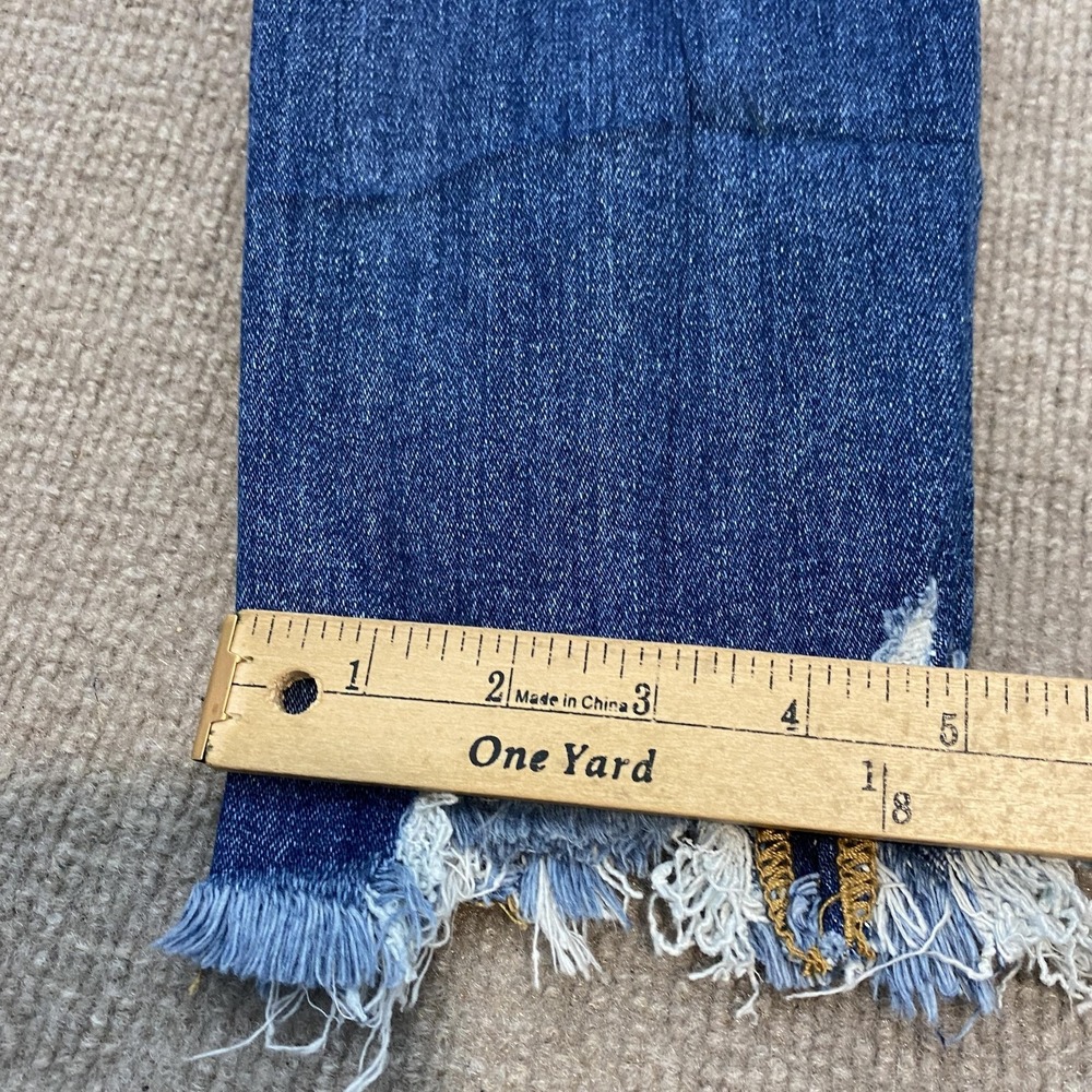 Lovervet Vervet Straight Jeans Womens 31/13 Blue Med Wash Mid Rise Distressed - Picture 11 of 12